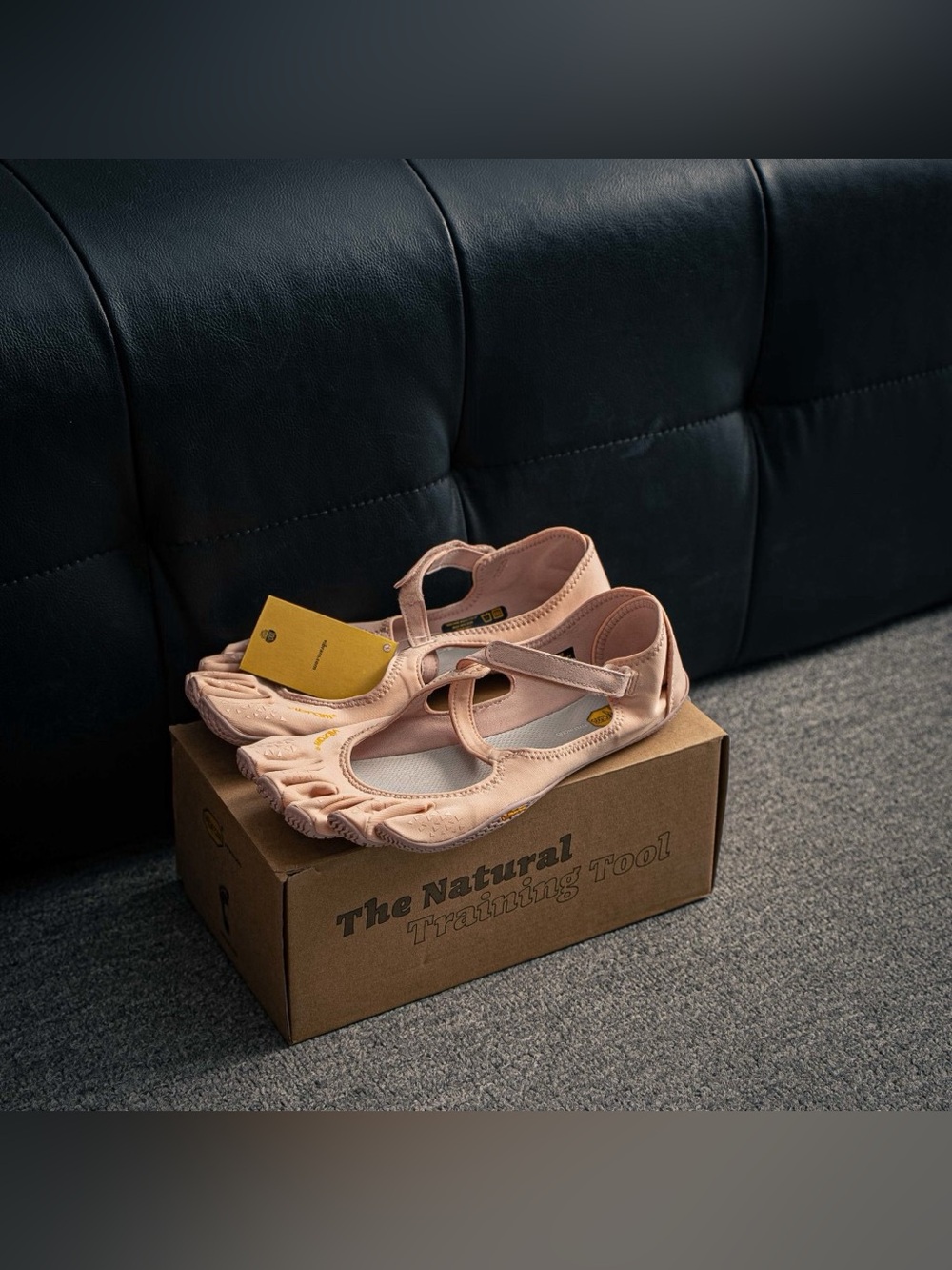 Vibram Women's Blush Pink Stretch Mary Jane Ballet Flats